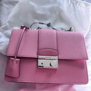 Prada Pink Saffiano Leather Shoulder Bag